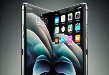 Here is a speculative design of what a foldable iPhone could look like. It combines Apple's sleek, premium aesthetic with innovative folding technology, offering a seamless transition between compact phone mode and an expanded tablet-like screen.